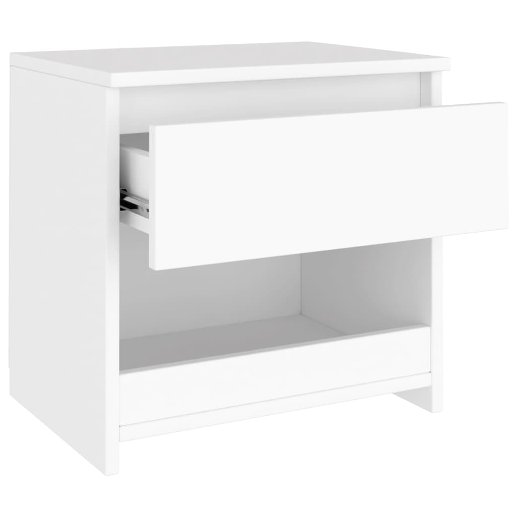 Nattbord 2 stk hvit 40x30x39 cm sponplate