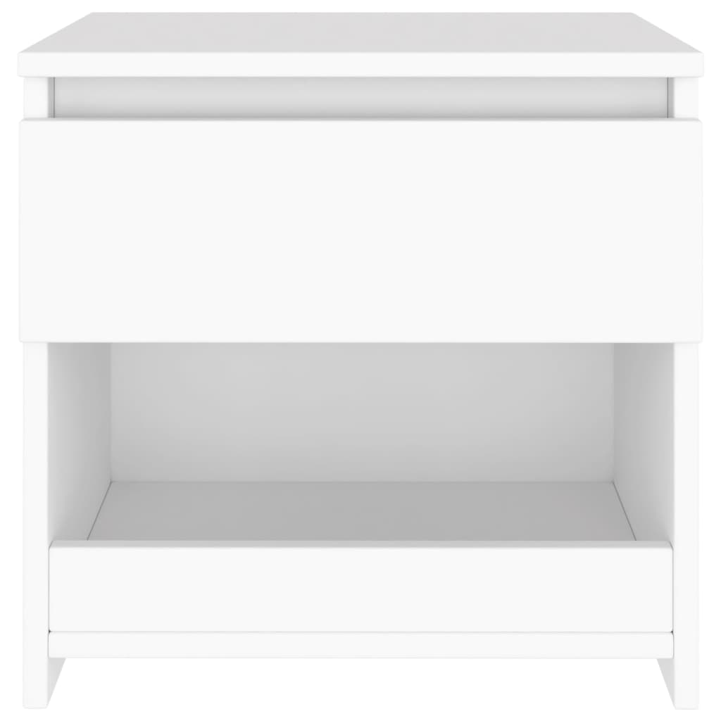 Nattbord 2 stk hvit 40x30x39 cm sponplate