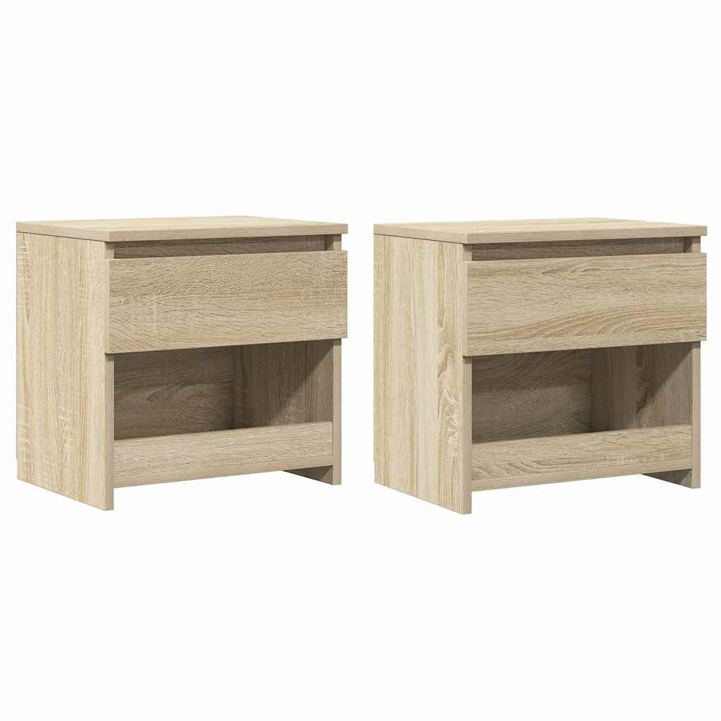 Nattbord 2 stk sonoma eik 40x30x39 cm konstruert tre