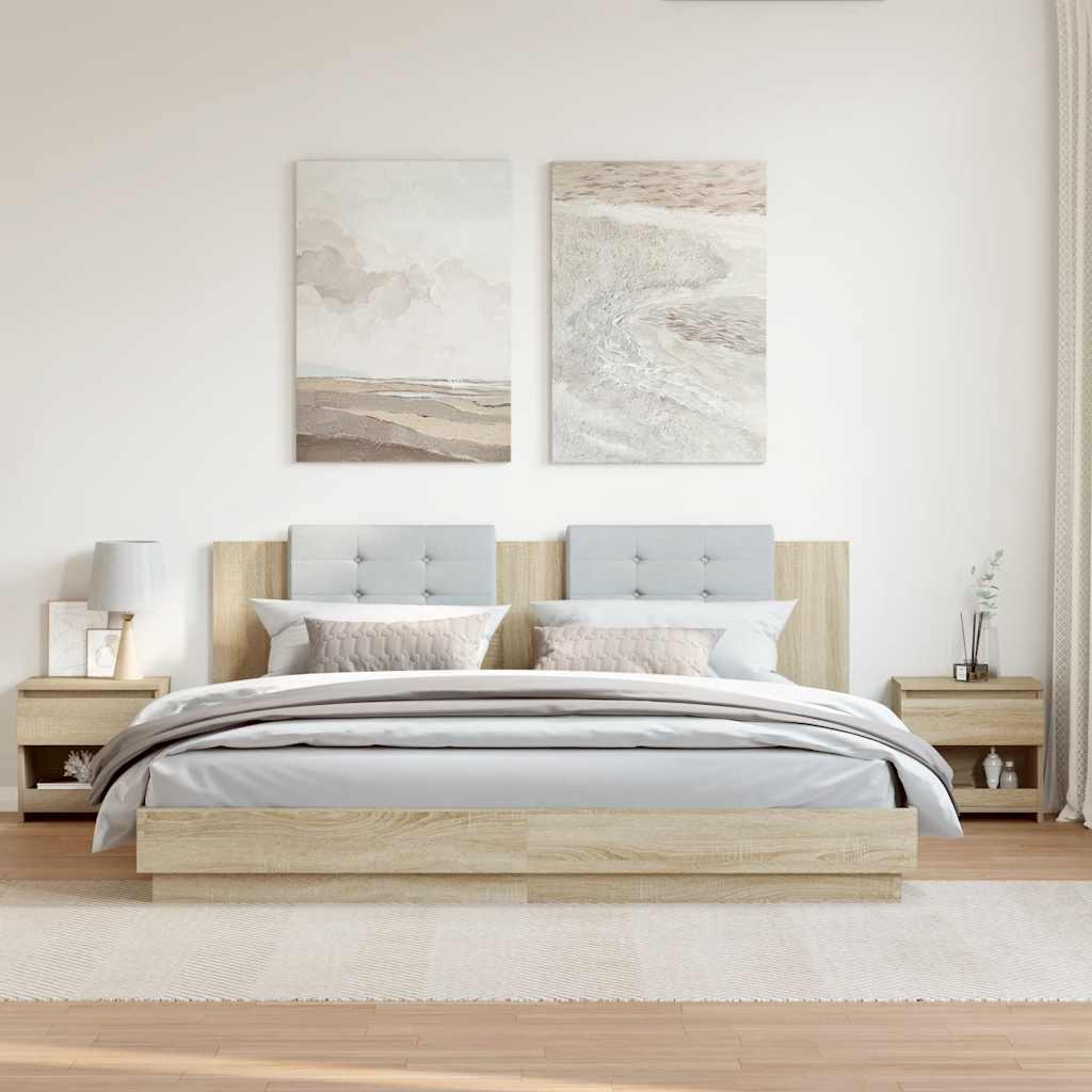 Nattbord 2 stk sonoma eik 40x30x39 cm konstruert tre