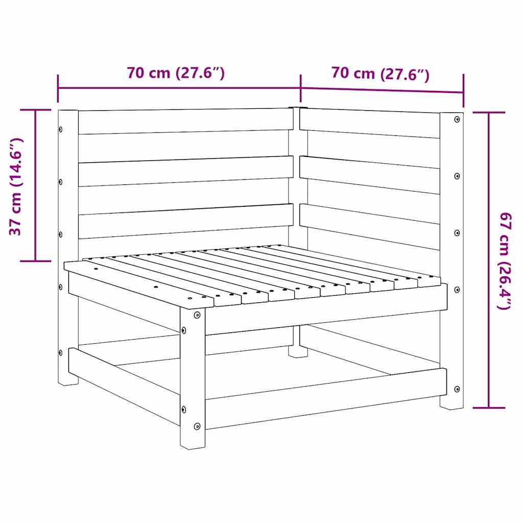 Utendørs hjørnesofa hvit heltre furu