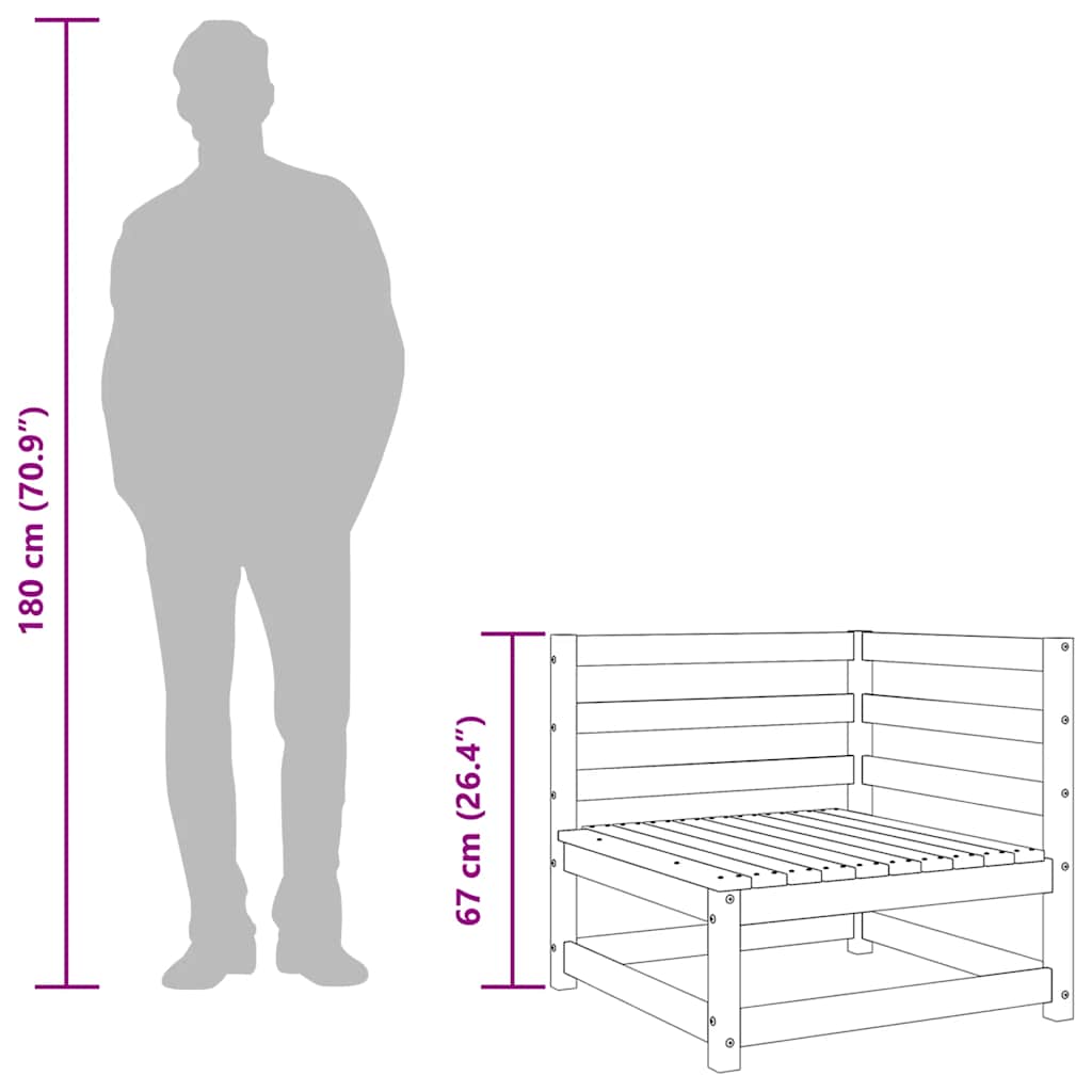 Utendørs hjørnesofa hvit heltre furu