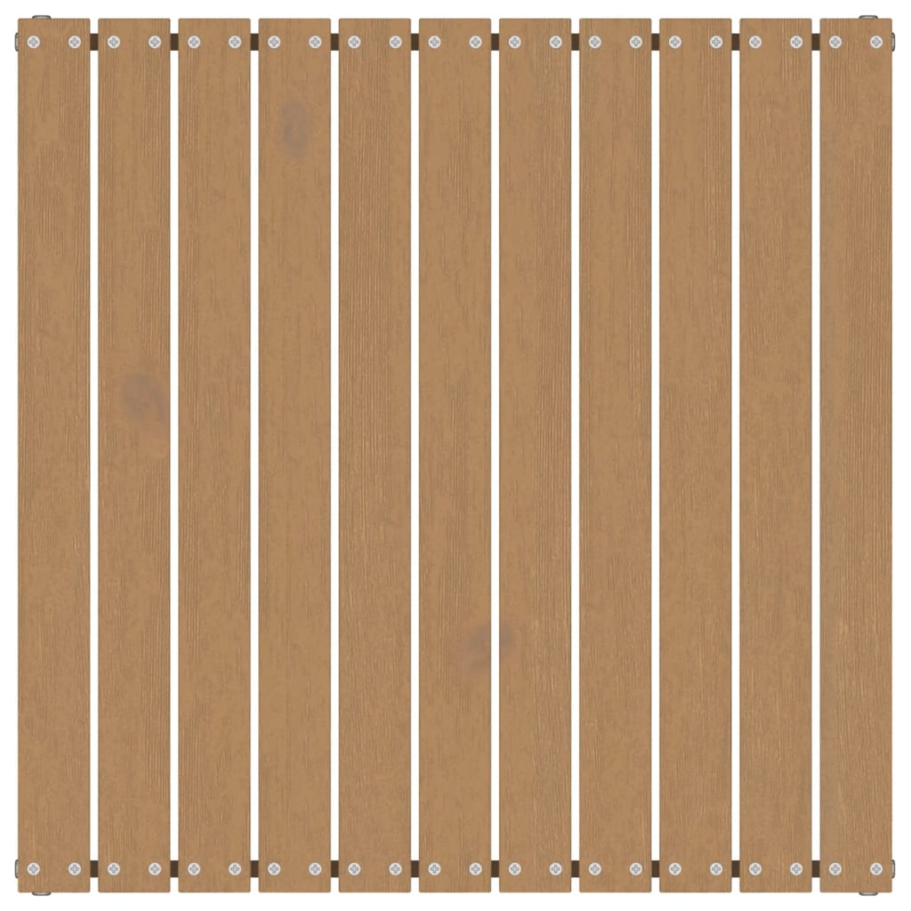 Fotskammel til hage 70x70x30 cm honningbrun heltre furu