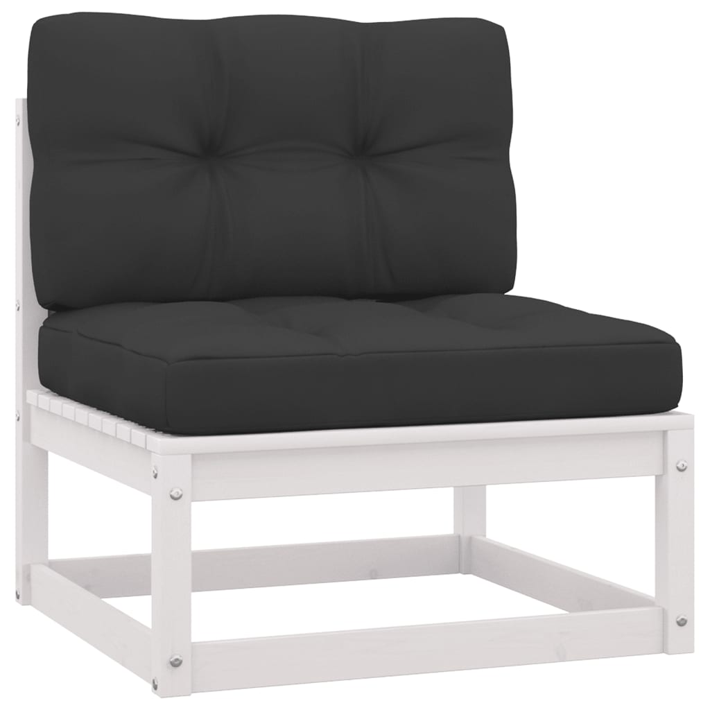 Hagesofagruppe med puter 2 deler hvit heltre furu