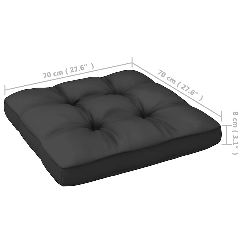 Hagesofagruppe med puter 3 deler svart heltre furu