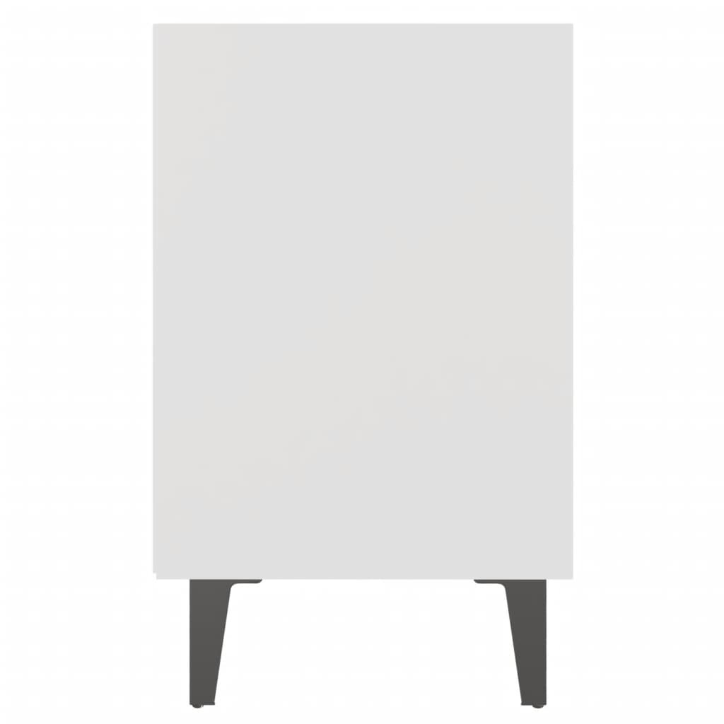 Nattbord med metallben 2 stk hvit 40x30x50 cm