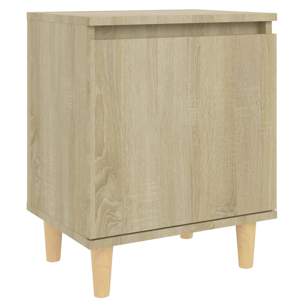 Nattbord med ben i heltre 2 stk sonoma eik 40x30x50 cm