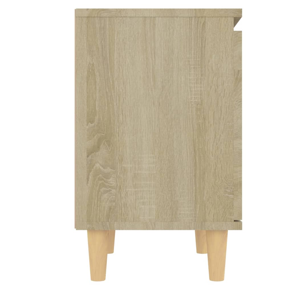 Nattbord med ben i heltre 2 stk sonoma eik 40x30x50 cm