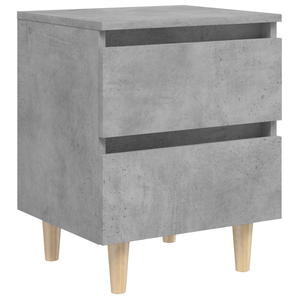 Nattbord & heltre furuben 2 stk betonggrå 40x35x50 cm