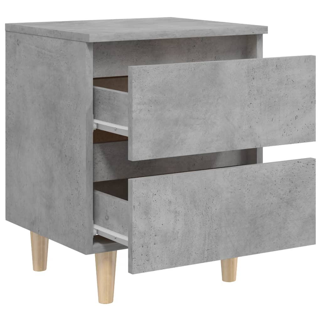 Nattbord & heltre furuben 2 stk betonggrå 40x35x50 cm