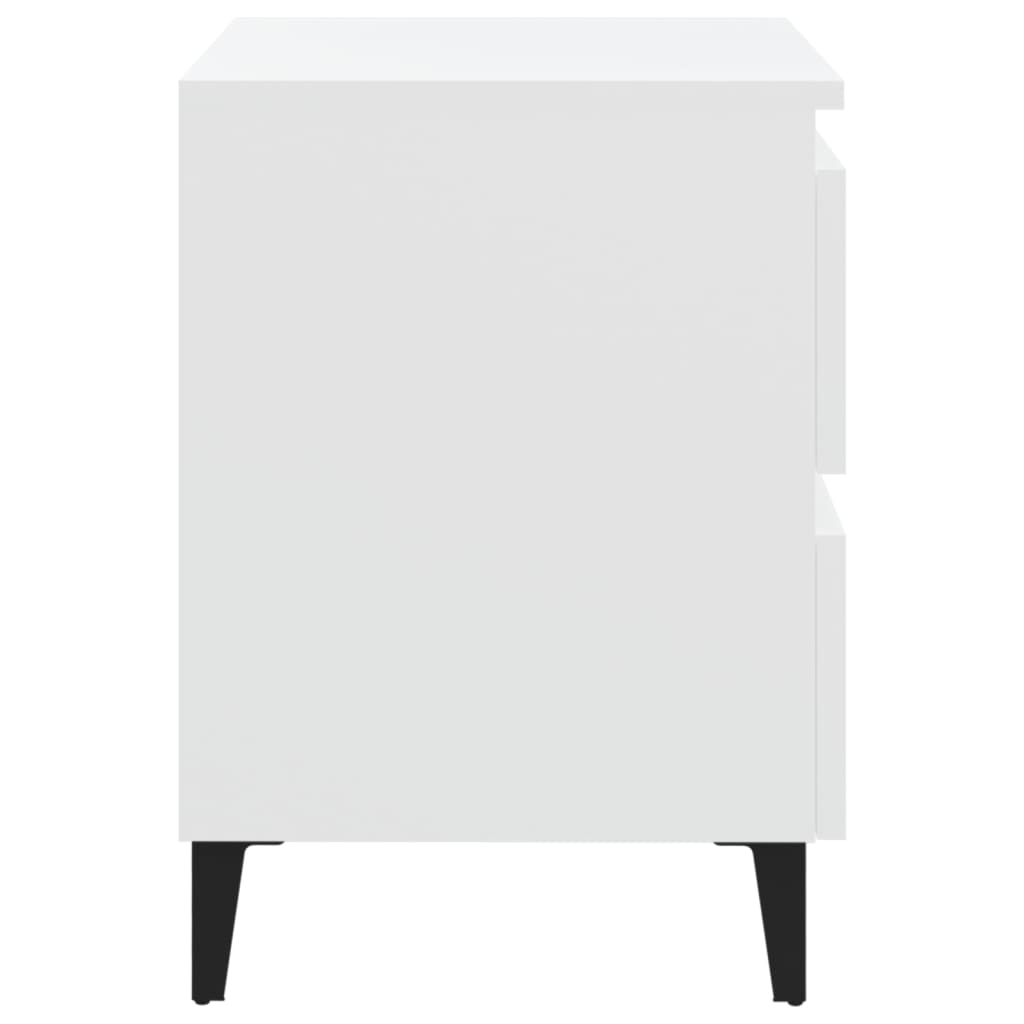 Nattbord 2 stk hvit 40x35x50 cm sponplate