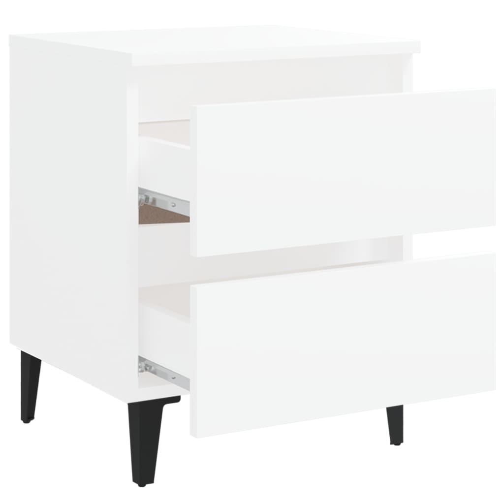 Nattbord 2 stk hvit 40x35x50 cm sponplate