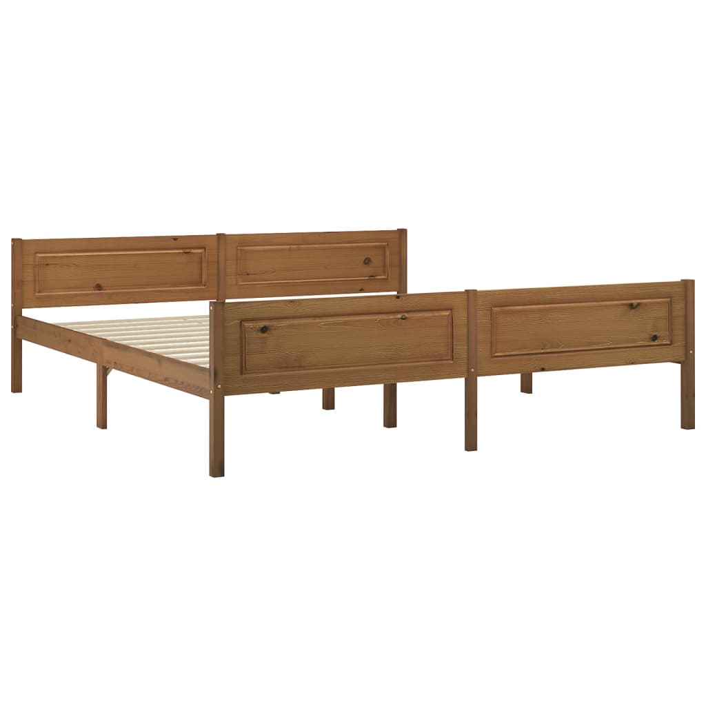 Sengeramme heltre furu honningbrun 180x200 cm