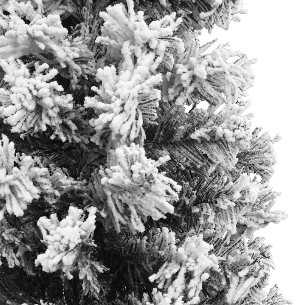 Slankt kunstig juletre med flokket snø grønn 120 cm PVC