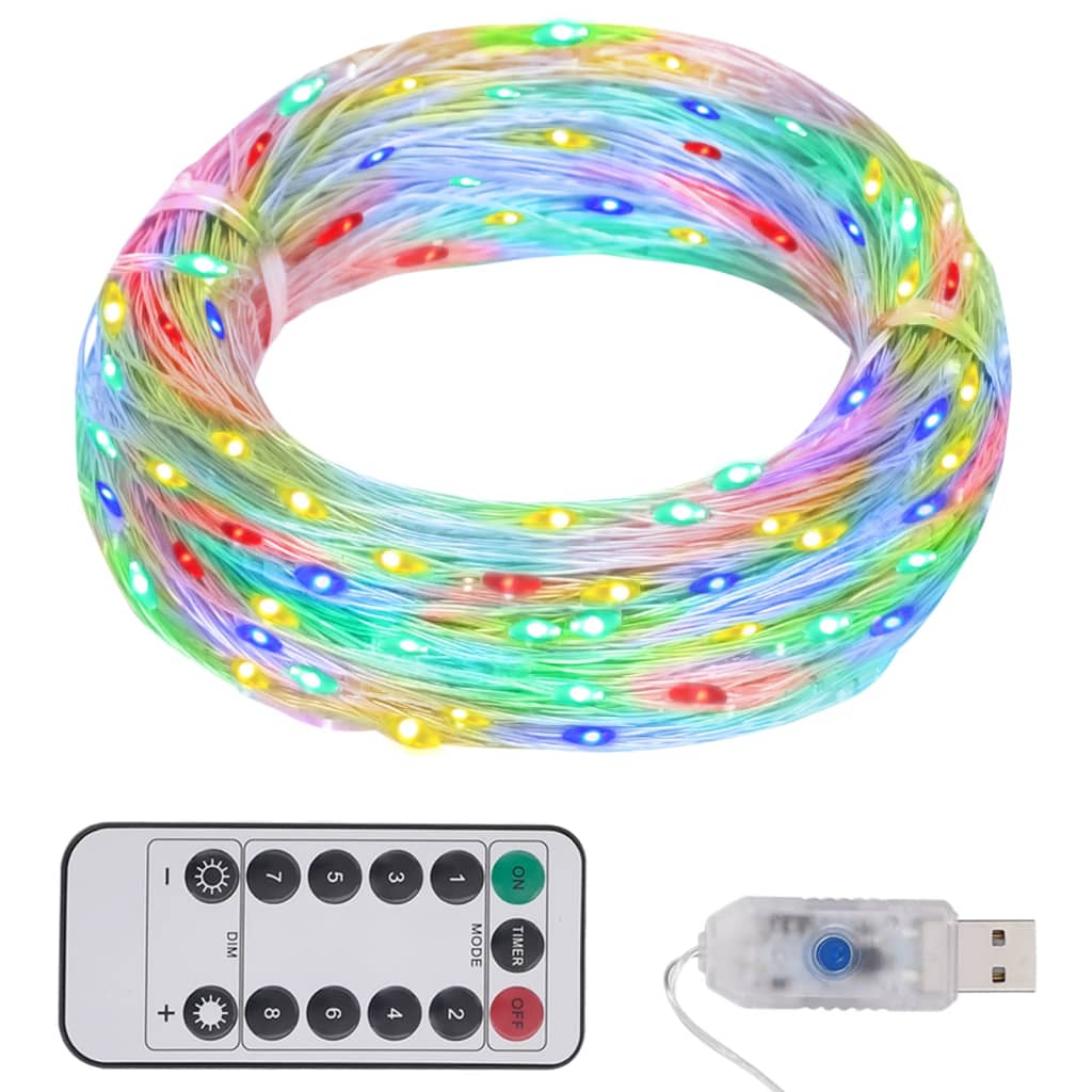 LED-strenglys med 150 lysdioder flerfarget 15 m