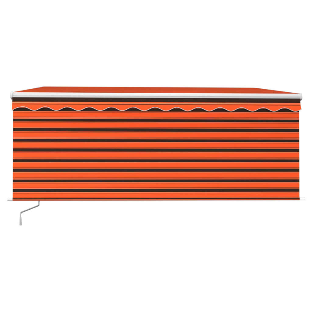 Manuell uttrekkbar markise rullegardin&LED 3x2,5m oransje brun