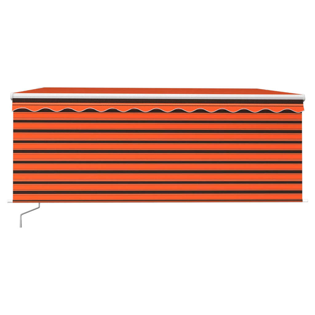 Manuell uttrekkbar markise rullegardin 3,5x2,5 m oransje&brun