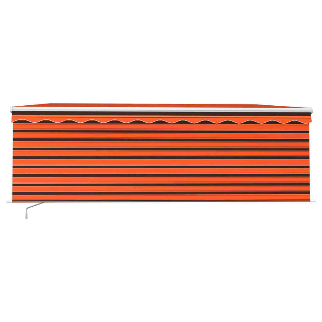 Manuell uttrekkbar markise rullegardin LED 4,5x3 m oransje brun