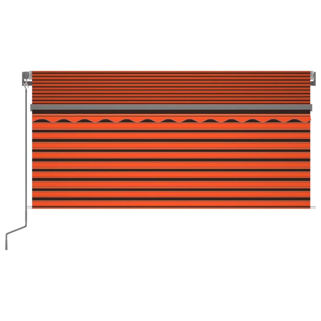Manuell uttrekkbar markise rullegardin&LED 3x2,5m oransje brun