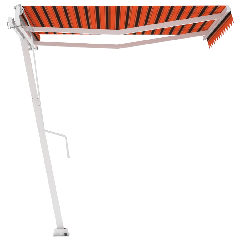 Frittstående automatisk markise 300x250 cm oransje og brun