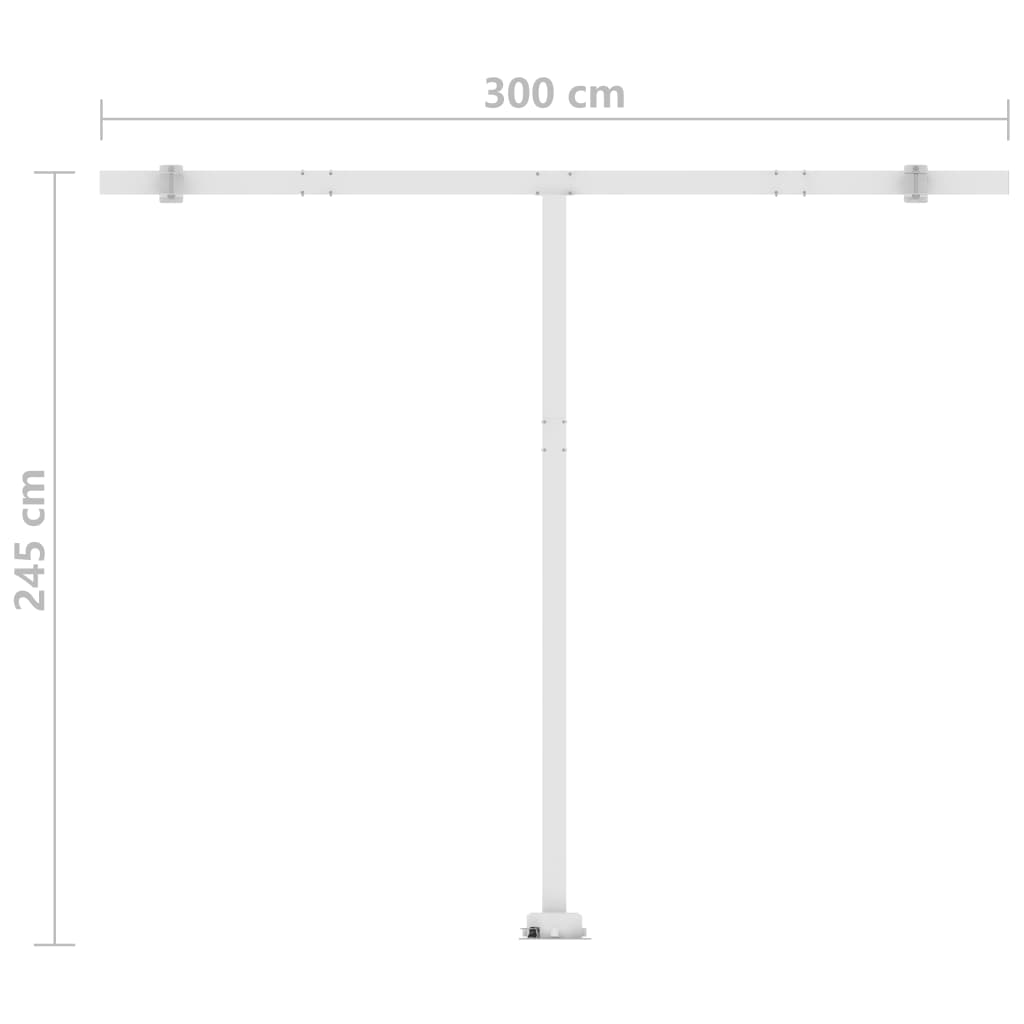 Frittstående automatisk markise 300x250 cm oransje og brun