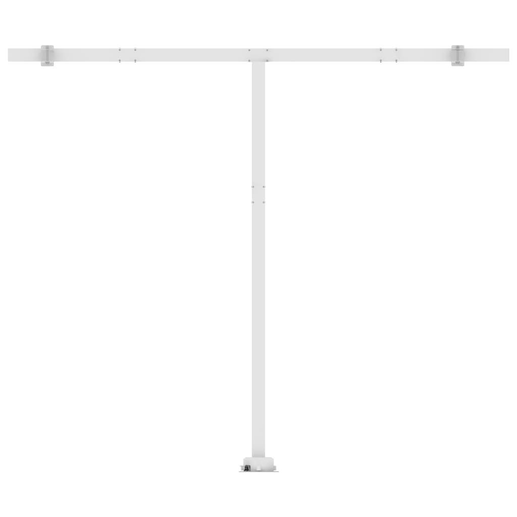 Frittstående automatisk markise 350x250 cm gul og hvit