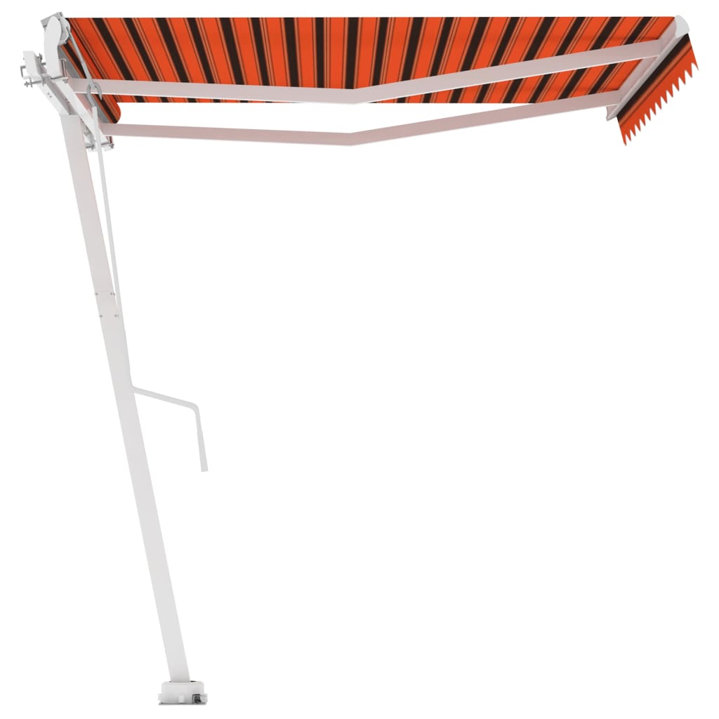 Frittstående automatisk markise 350x250 cm oransje og brun