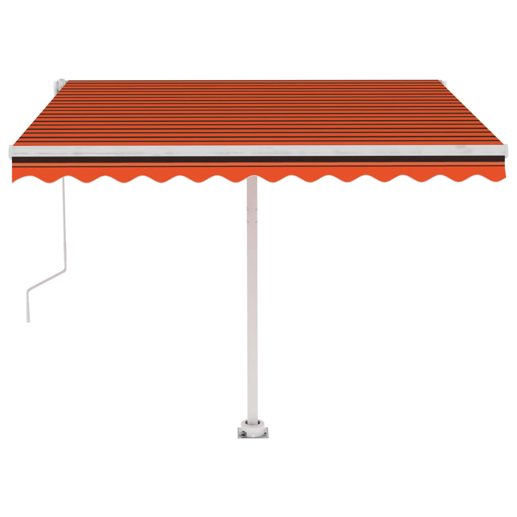 Frittstående automatisk markise 350x250 cm oransje og brun