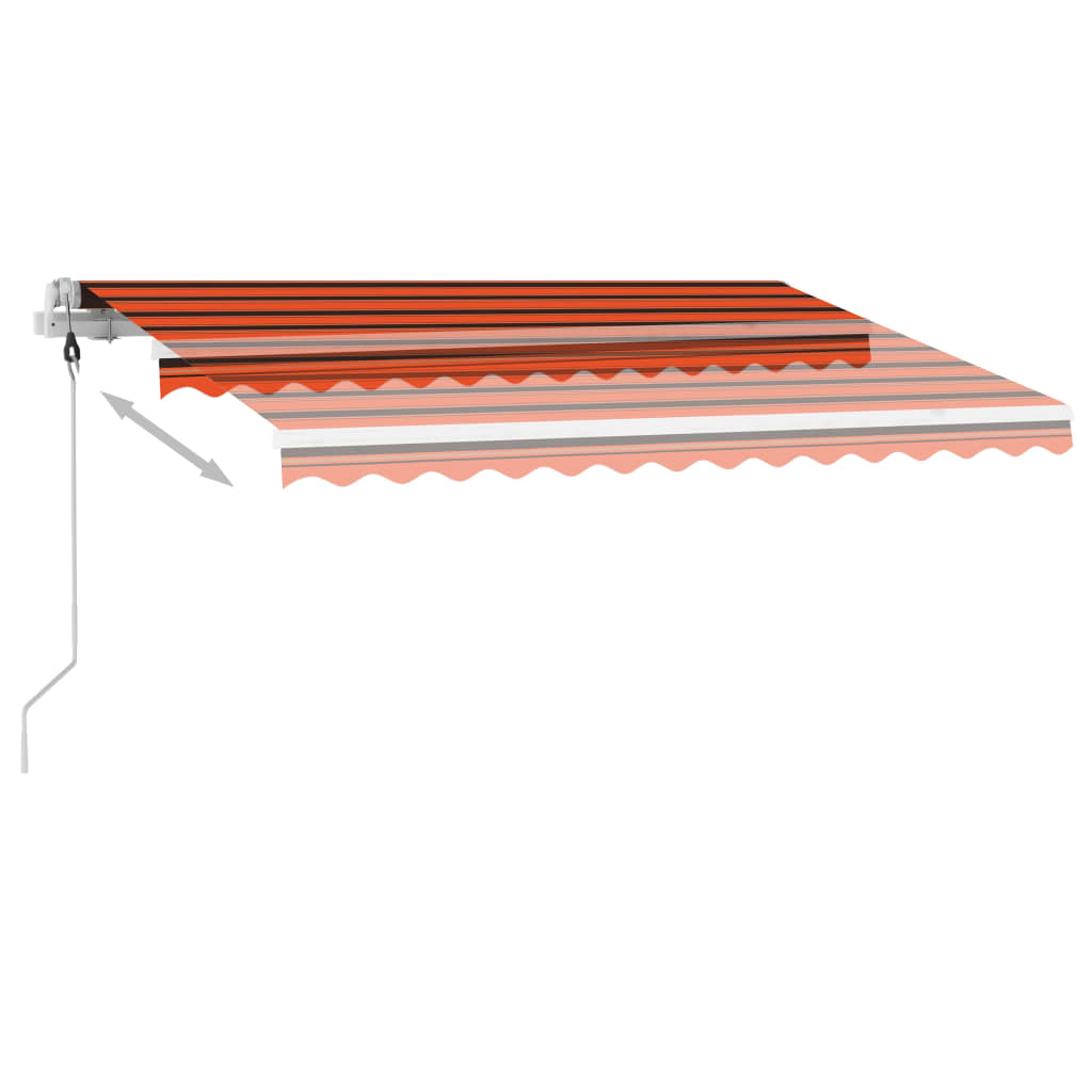 Frittstående automatisk markise 350x250 cm oransje og brun