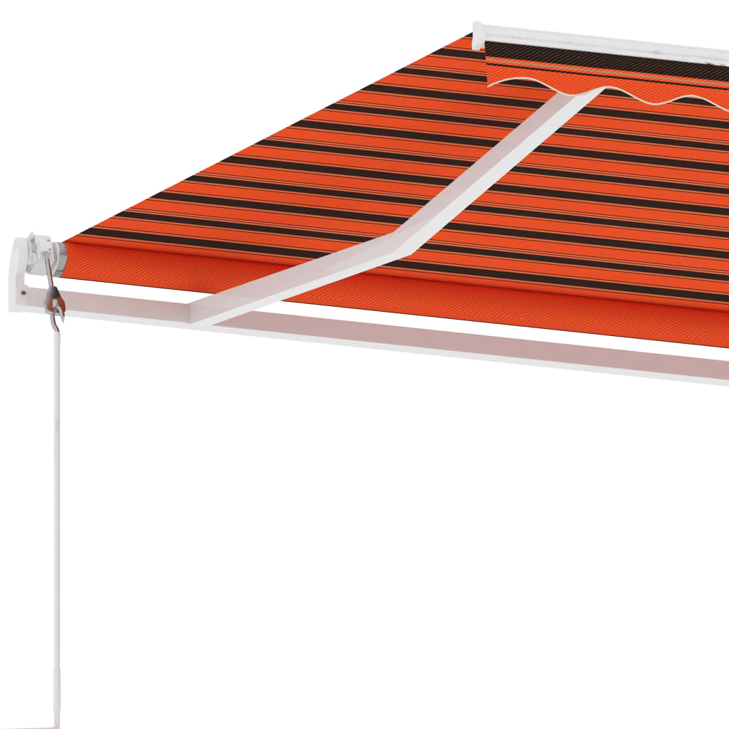 Frittstående automatisk markise 350x250 cm oransje og brun