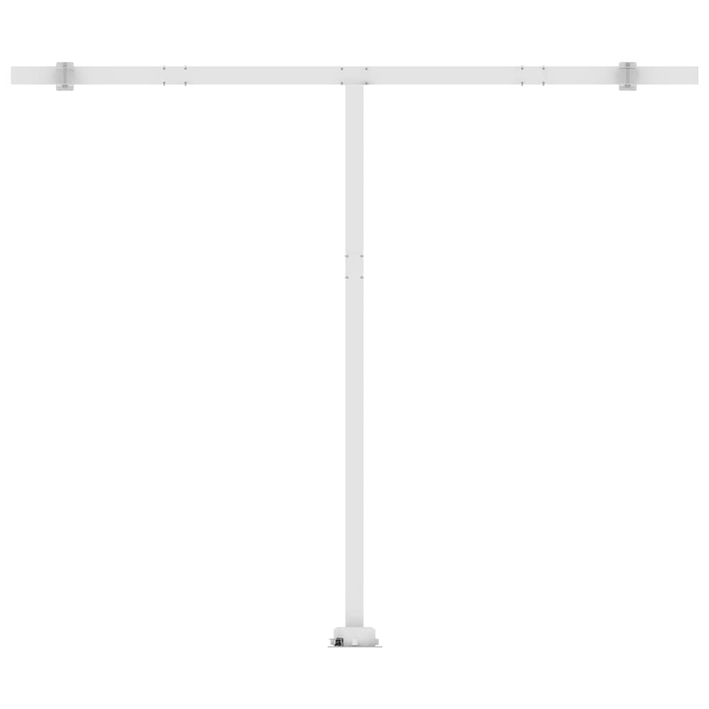 Manuell uttrekkbar markise med LED 400x300 cm kremhvit