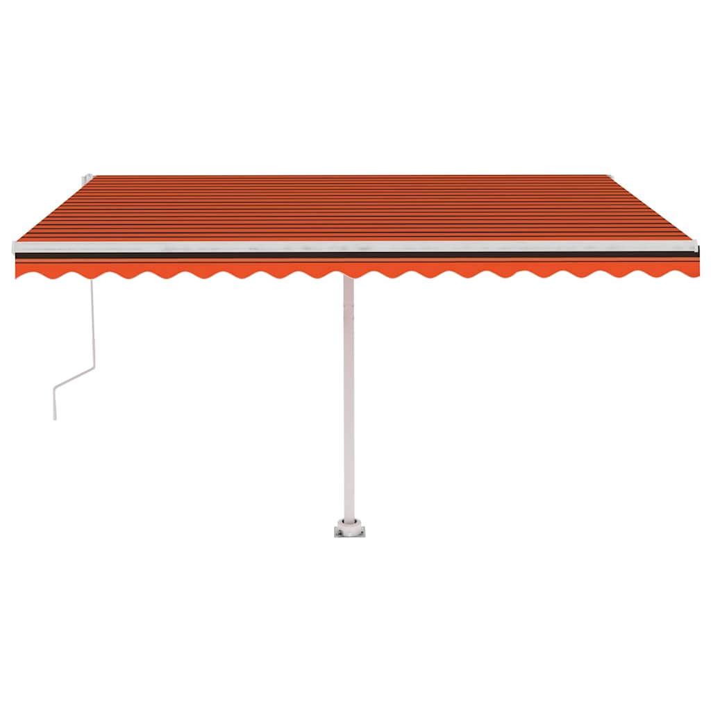 Frittstående automatisk markise 400x300cm oransje og brun