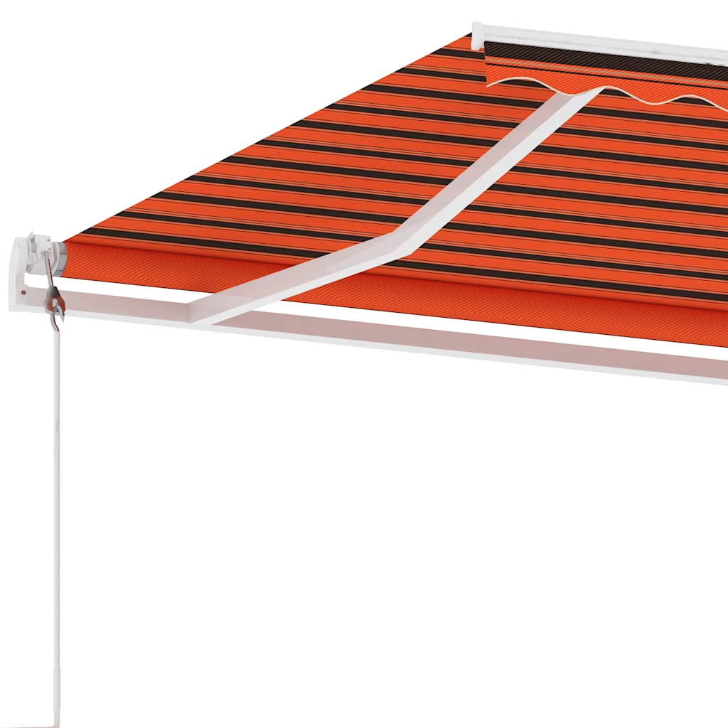 Frittstående automatisk markise 400x300cm oransje og brun