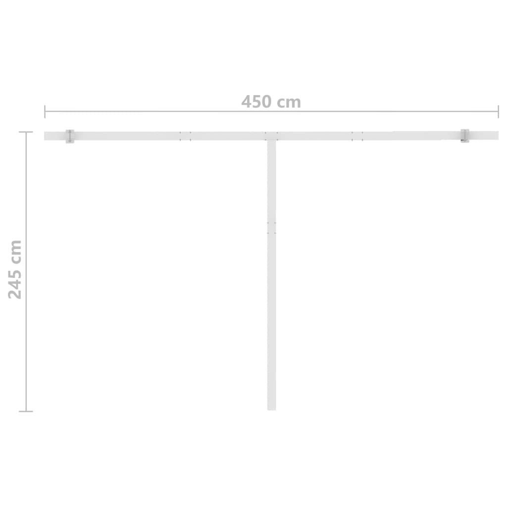 Manuell uttrekkbar markise med LED 450x300 cm oransje og brun
