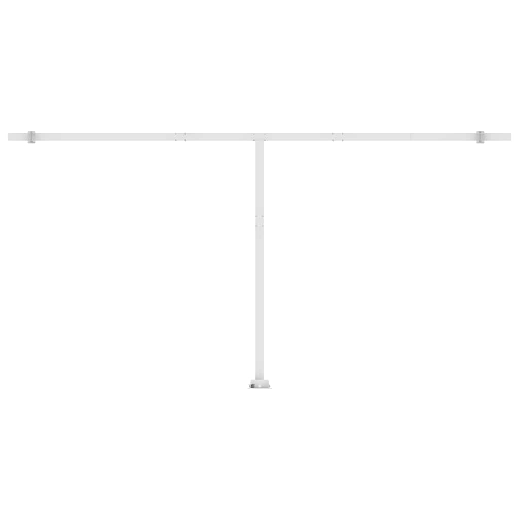 Manuell uttrekkbar markise med LED 600x300 cm kremhvit