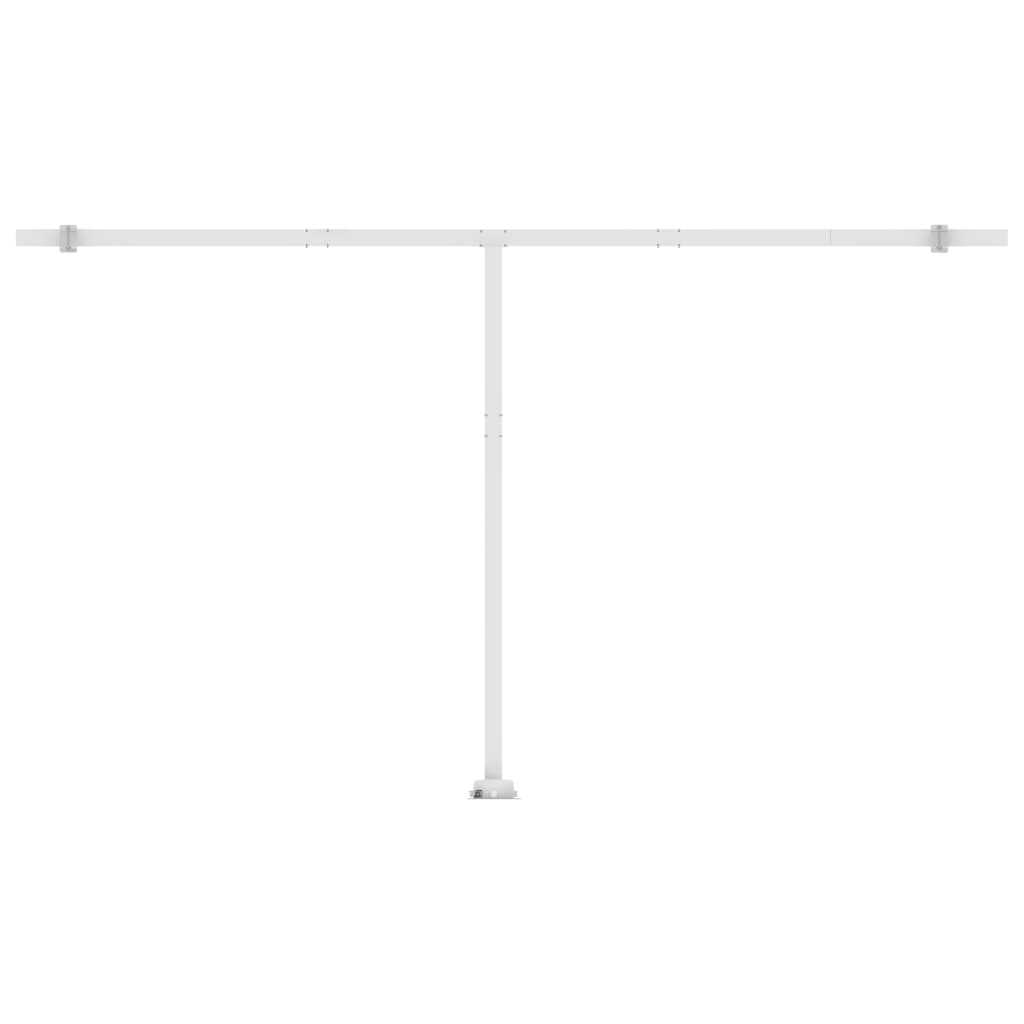 Frittstående automatisk markise 500x350cm gul og hvit