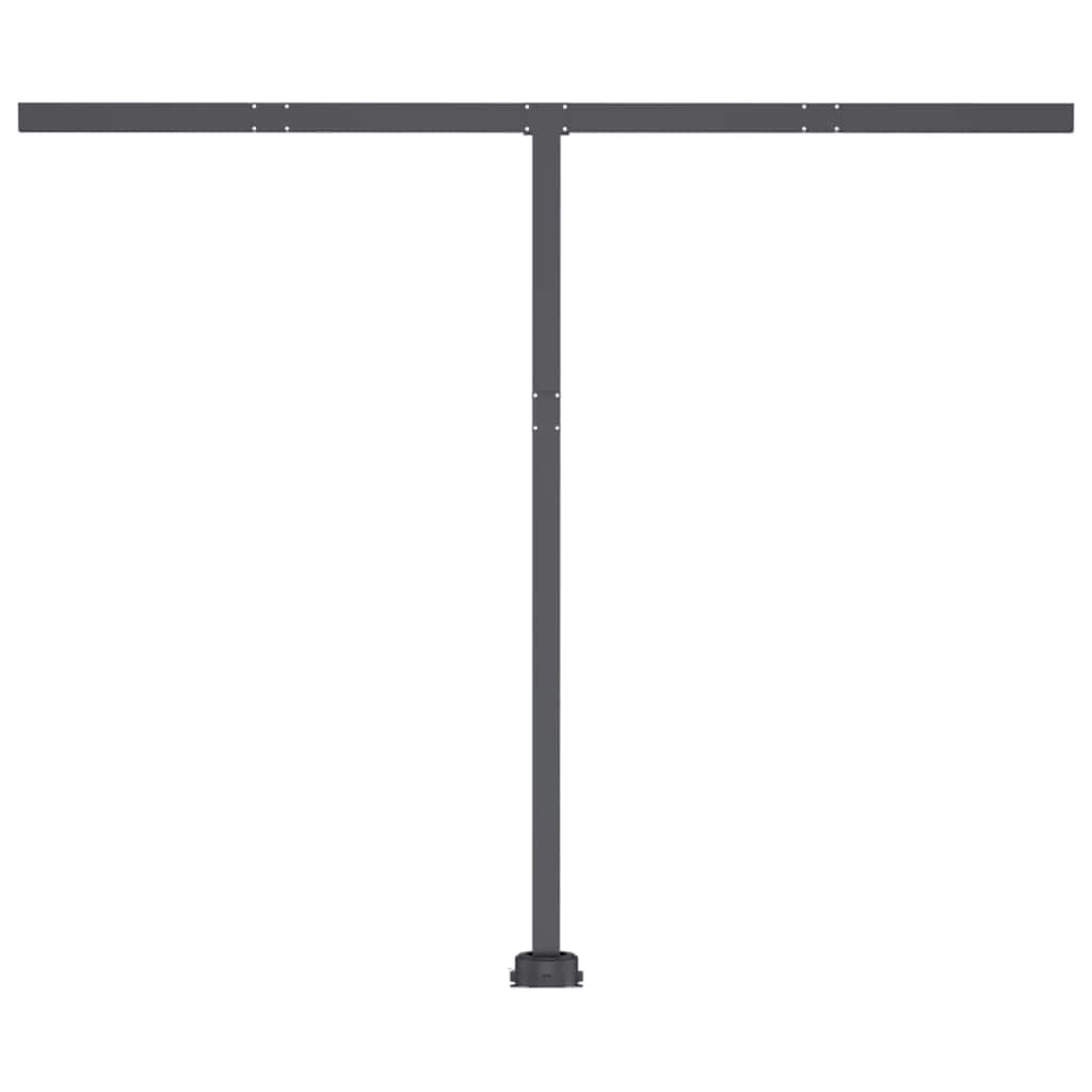 Manuell uttrekkbar markise med LED 300x250 cm blå og hvit