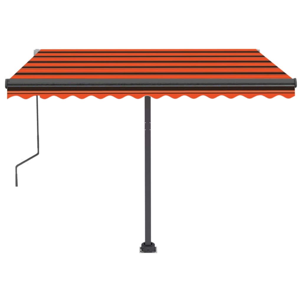 Frittstående automatisk markise 300x250 cm oransje og brun