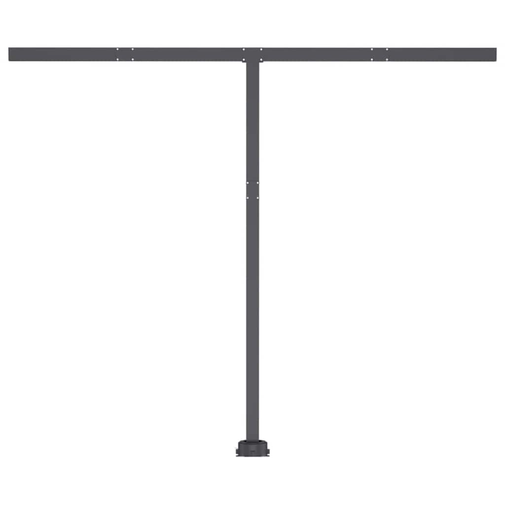 Manuell uttrekkbar markise med LED 350x250 cm blå og hvit