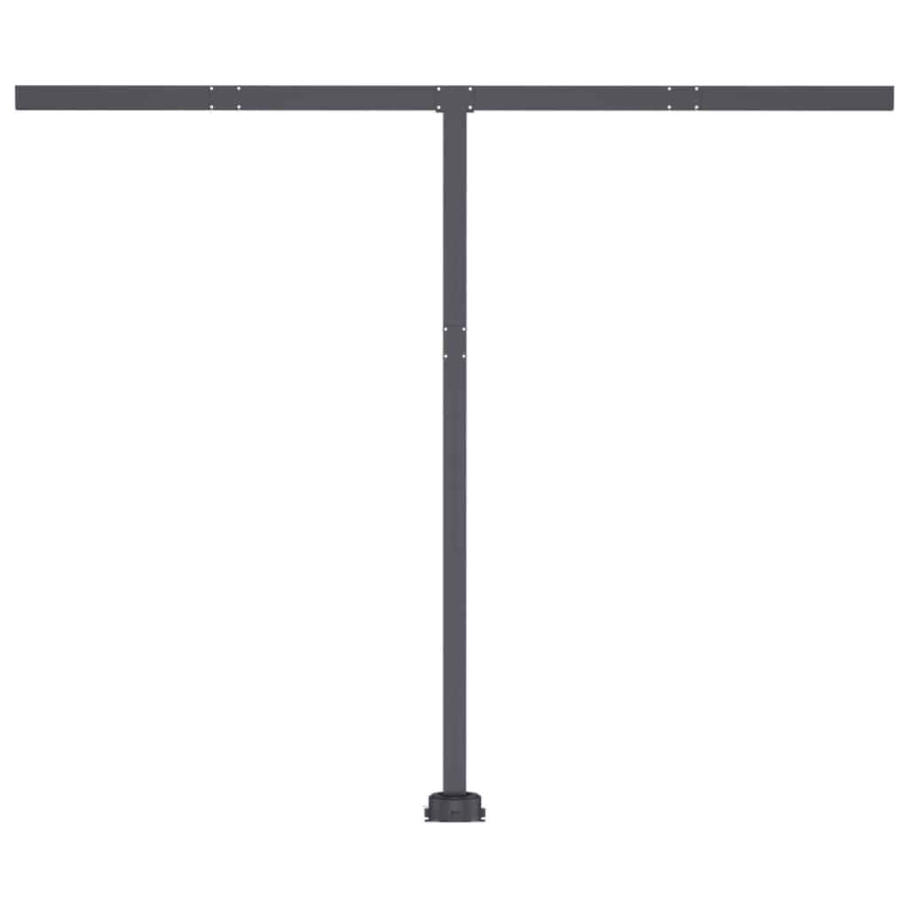 Frittstående automatisk markise 350x250 cm blå og hvit