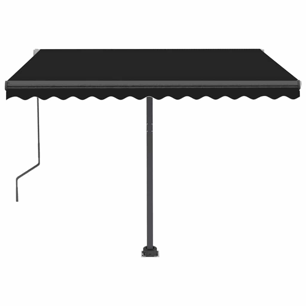 Frittstående automatisk markise 350x250 cm antrasitt