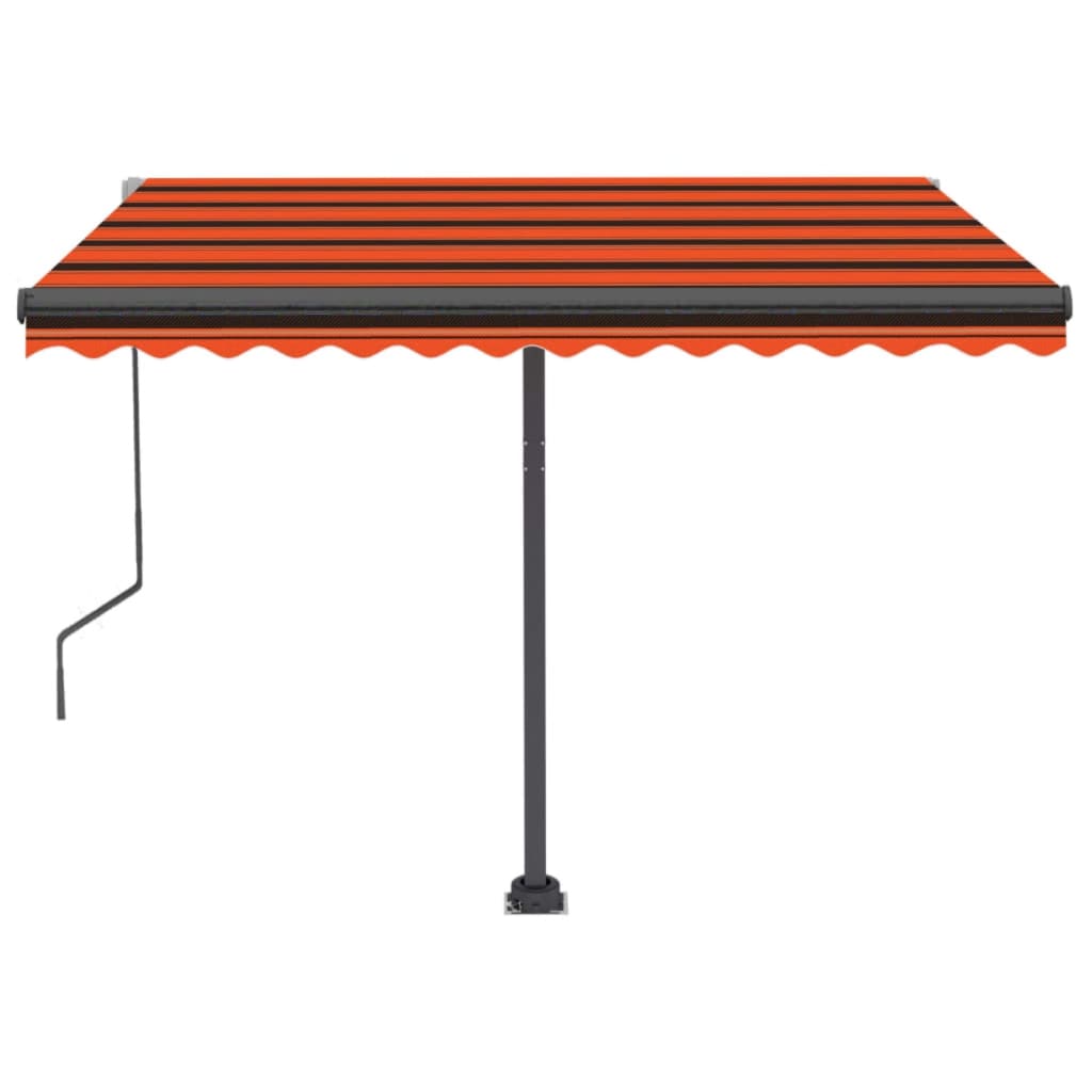 Frittstående automatisk markise 350x250 cm oransje/brun