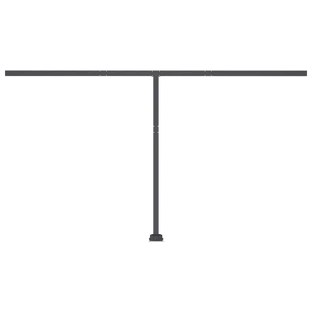 Frittstående manuell uttrekkbar markise 400x300 cm gul/hvit