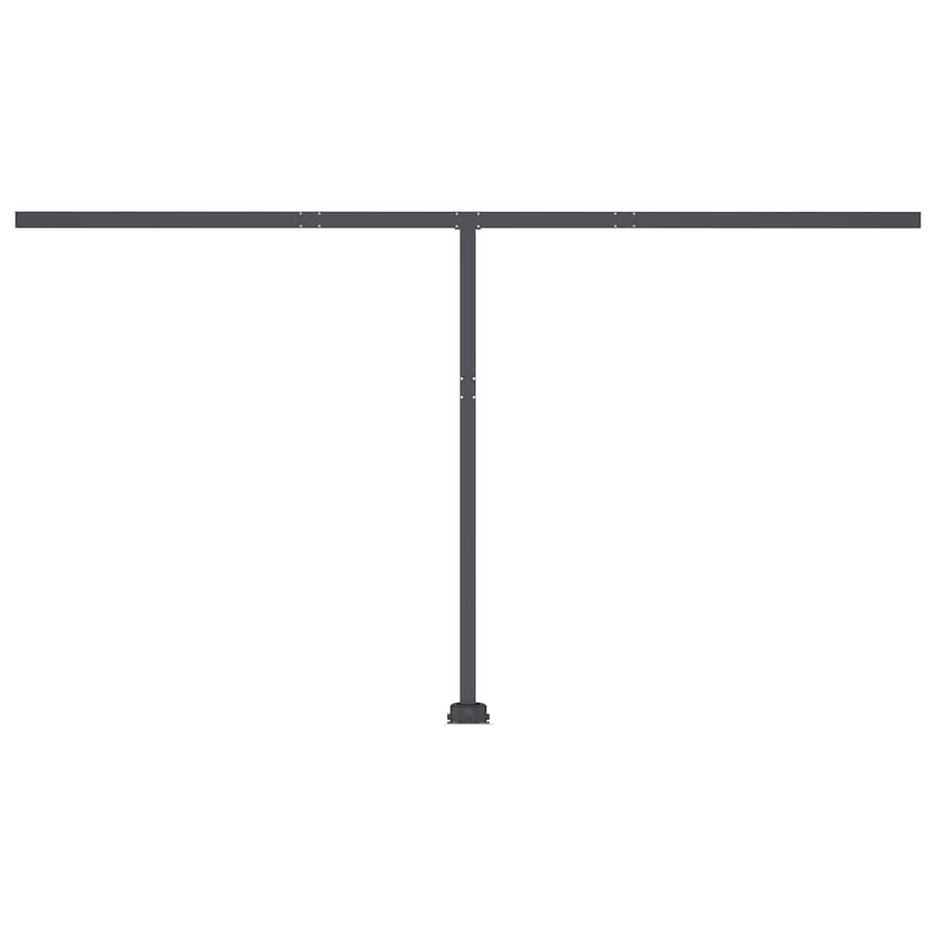 Manuell uttrekkbar markise med LED 450x300 cm gul og hvit