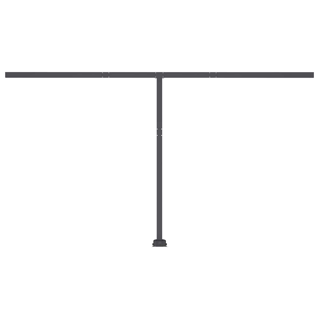 Manuell uttrekkbar markise med LED 450x300 cm oransje og brun
