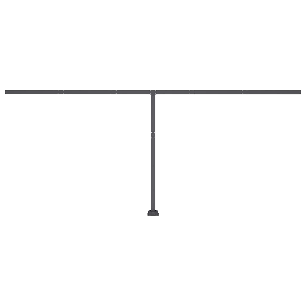 Automatisk markise med vindsensor og LED 600x300 cm blå og hvit