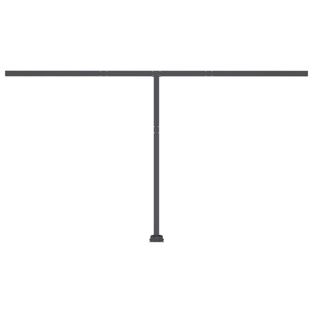 Manuell uttrekkbar markise med LED 400x350 cm blå og hvit