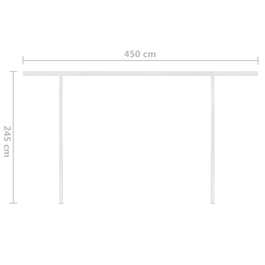 Manuell uttrekkbar markise med LED 4,5x3 m oransje og brun