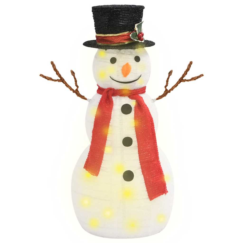 Dekorativ snømannfigur med LED luksusstoff 60cm