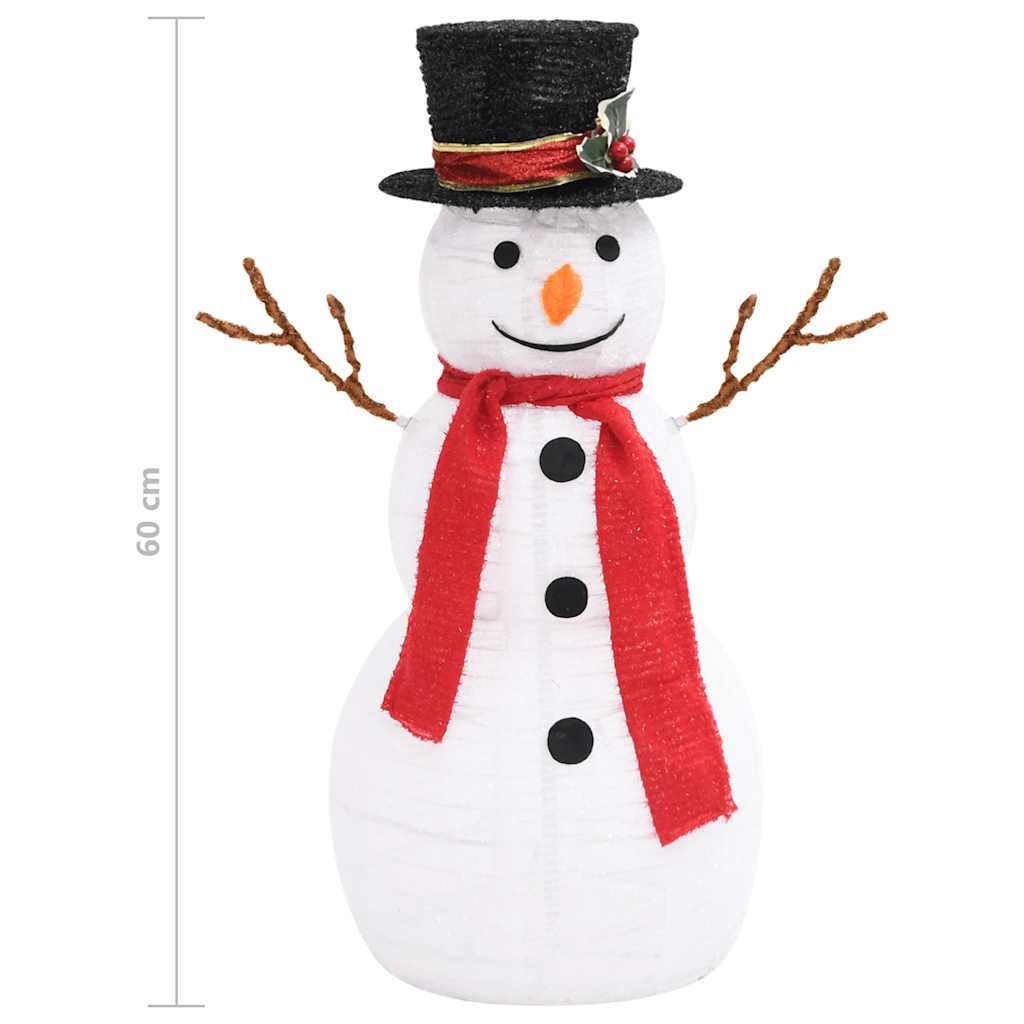 Dekorativ snømannfigur med LED luksusstoff 60cm